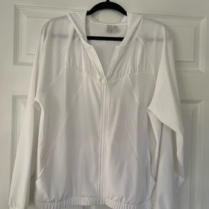 Zella white athletic windbreaker jacket